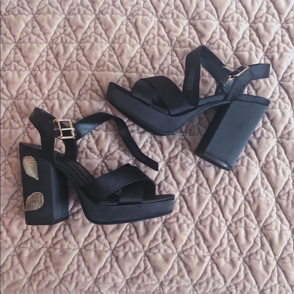 Floral Block Heels